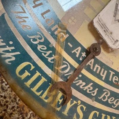 VINTAGE GILBEY'S GIN ADVERTISING THERMOMETER