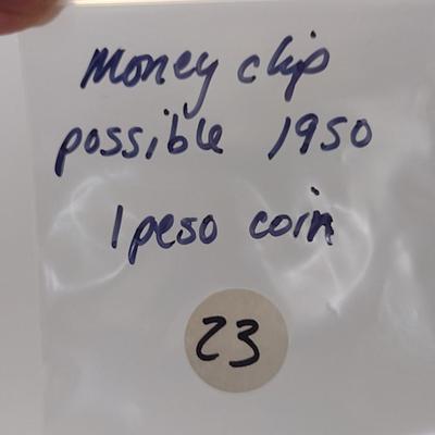 Money Clip- Possible Mexican 1 Peso Coin (#23)
