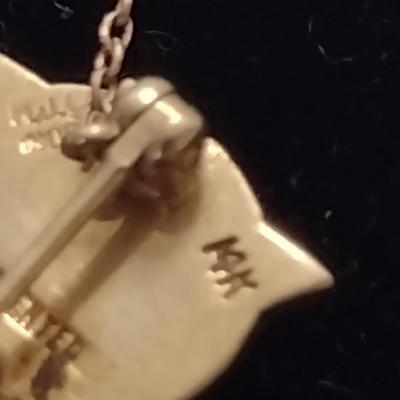 14 Karat Gold Detroit College of Law Delta Theta Phi Fraternity Pin- Approx Total Weight 3.54 Grams (#24)