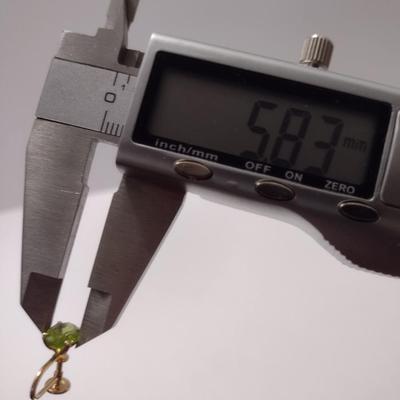 14 Karat Yellow Gold and Peridot Screw Back Earrings (#25)