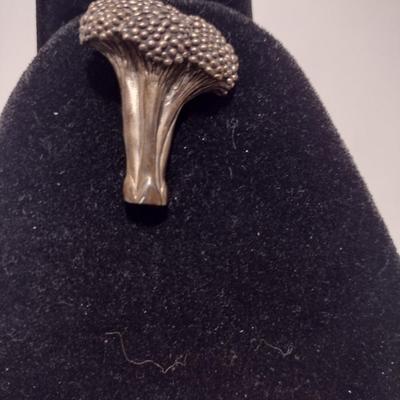 Vintage J.H. Breakell Sterling Silver Broccoli Design Brooch- Approx Total Weight 13.43 Grams (#26)