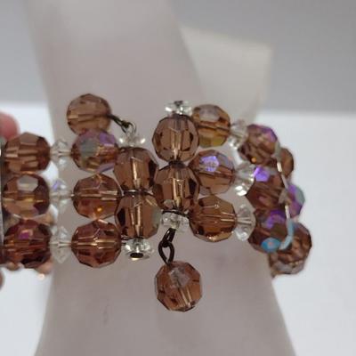 Aurora Borealis Cuff Bracelet and Clip-Back Earrings (#29)