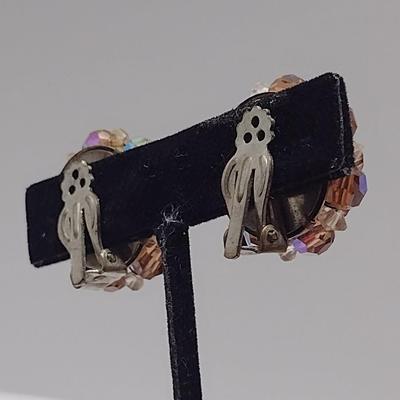 Aurora Borealis Cuff Bracelet and Clip-Back Earrings (#29)