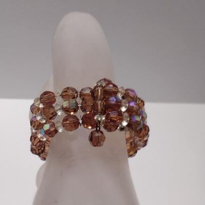 Aurora Borealis Cuff Bracelet and Clip-Back Earrings (#29)