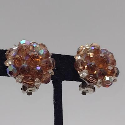 Aurora Borealis Cuff Bracelet and Clip-Back Earrings (#29)