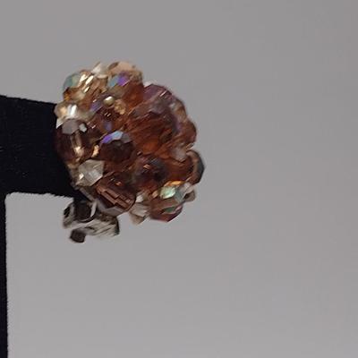 Aurora Borealis Cuff Bracelet and Clip-Back Earrings (#29)