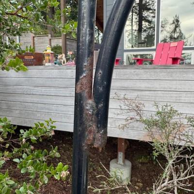 TWO BIRD FEEDERS HANGING