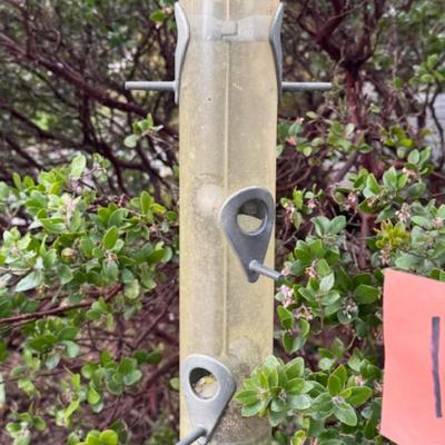 TWO BIRD FEEDERS HANGING