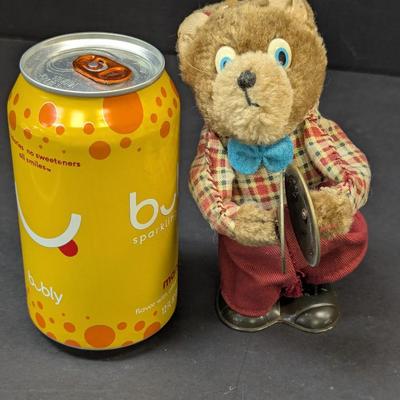 Vintage Wind Up Mechanical Bear Playing The Cymbals & Wind Up Puppy - They Do Not Work