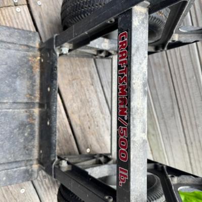 HAND TRUCK AND TUB WITH PAINT SUPPLIES