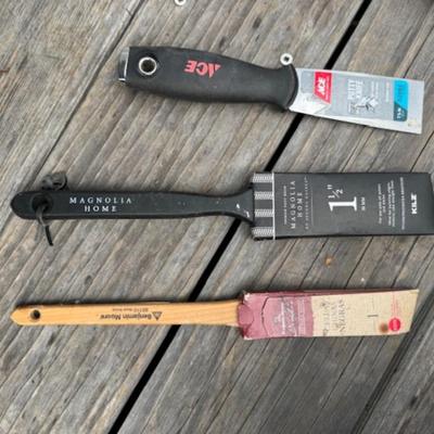 HAND TRUCK AND TUB WITH PAINT SUPPLIES