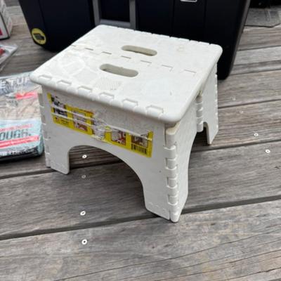 HAND TRUCK AND TUB WITH PAINT SUPPLIES