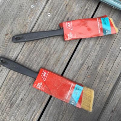 HAND TRUCK AND TUB WITH PAINT SUPPLIES