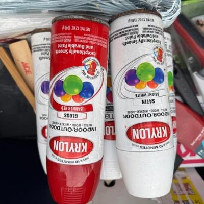 HAND TRUCK AND TUB WITH PAINT SUPPLIES