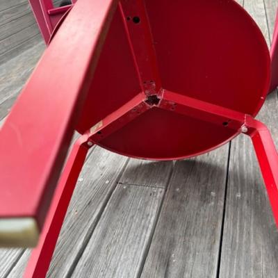 TWO ADIRONDACK CHAIRS AND ONE TABLE