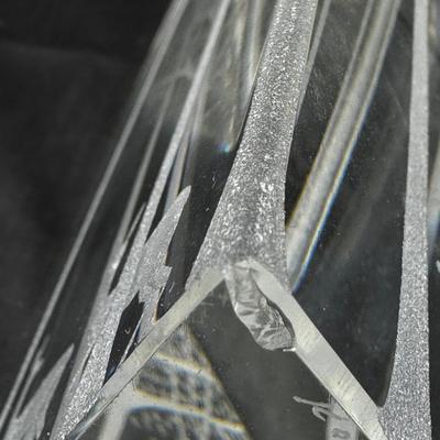 Kosta Boda 'Deers in the Forest' Triangular Prism glass sculpture