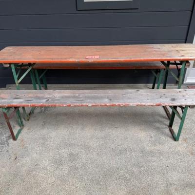 BIERGARTEN TABLE AND BENCHES