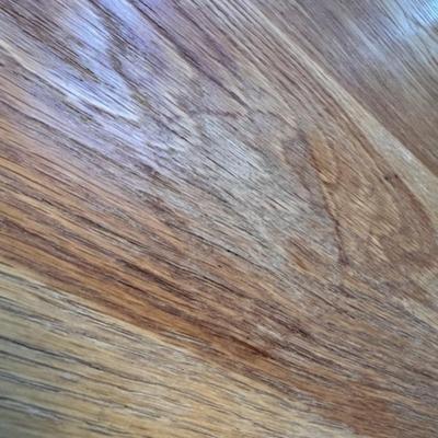 WEATHERED OAK DINING TABLE, BENCH AND CHAIRS