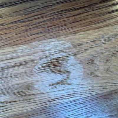 WEATHERED OAK DINING TABLE, BENCH AND CHAIRS