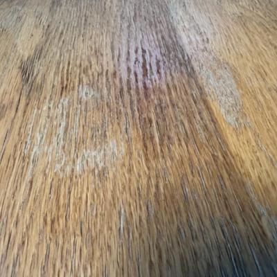 WEATHERED OAK DINING TABLE, BENCH AND CHAIRS