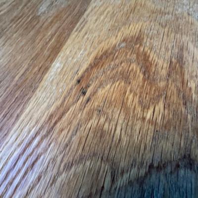 WEATHERED OAK DINING TABLE, BENCH AND CHAIRS