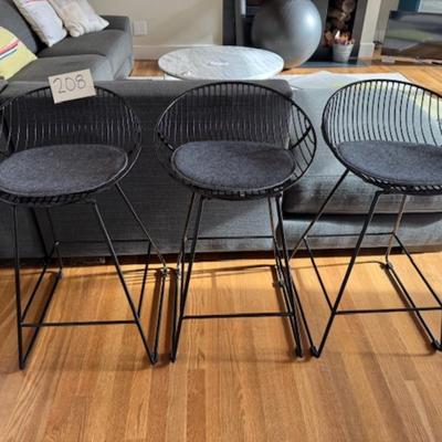 THREE COUNTER BAR STOOLS