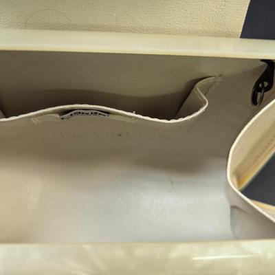 White Lucite Vintage Clutch Purse