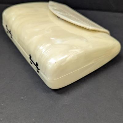 White Lucite Vintage Clutch Purse
