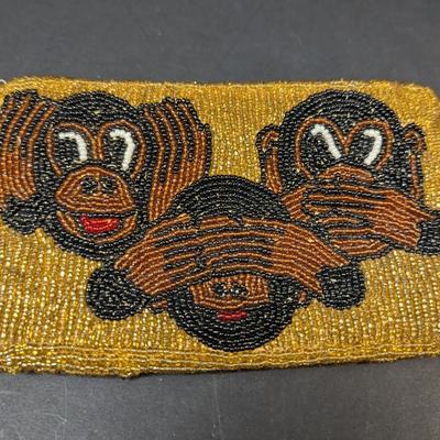 Vintage See No Evil Hear No Evil Speak No Evil Clutch Purse
