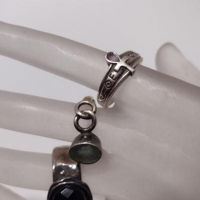 Sterling Silver Rings- Sizes 8 1/2 and 7 3/4- Approx Total Weight 21.42 Grams (#32)