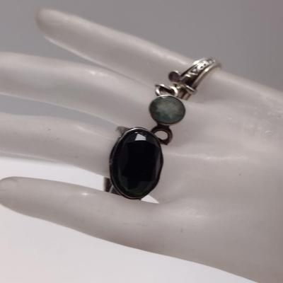 Sterling Silver Rings- Sizes 8 1/2 and 7 3/4- Approx Total Weight 21.42 Grams (#32)