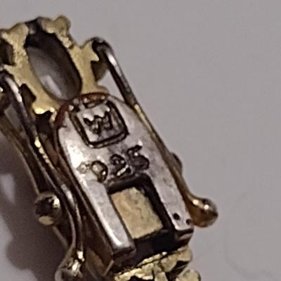 Collection of Gold Toned Sterling Silver Jewelry- Necklaces, Pendant, Tennis Bracelet (#33)