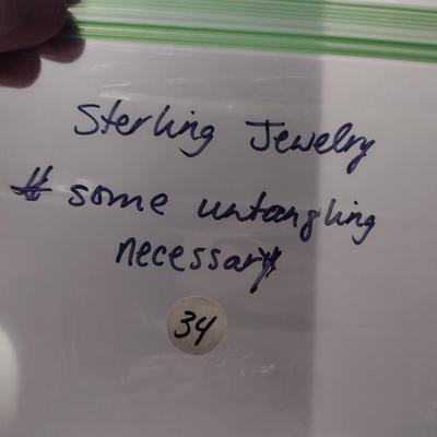 Collection of Sterling Silver Jewelry- Necklaces, Pendants, Bracelets (#34)