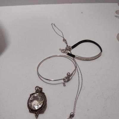 Collection of Sterling Silver Jewelry- Necklaces, Pendants, Bracelets (#34)