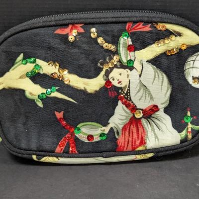 Fabric Makeup Bag Case Sequins Asian Japan