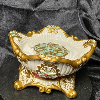 Fitz & Floyd Florentine Christmas Pillar Candle Holder – Hand-Painted Holiday Ceramic Centerpiece