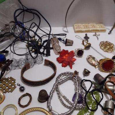 Large Collection of Fashion Jewelry- Necklaces, Bracelets, Pendants, Rings, etc. (#39)
