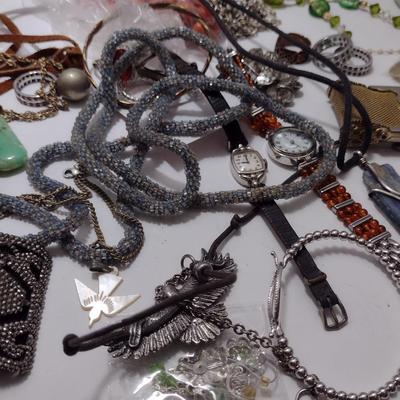 Large Collection of Fashion Jewelry- Necklaces, Bracelets, Pendants, Rings, etc. (#39)