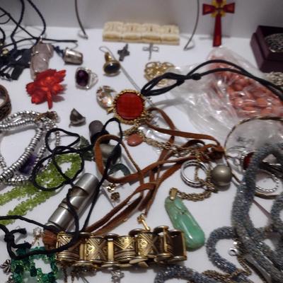 Large Collection of Fashion Jewelry- Necklaces, Bracelets, Pendants, Rings, etc. (#39)