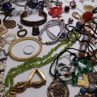 Large Collection of Fashion Jewelry- Necklaces, Bracelets, Pendants, Rings, etc. (#39)