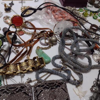 Large Collection of Fashion Jewelry- Necklaces, Bracelets, Pendants, Rings, etc. (#39)