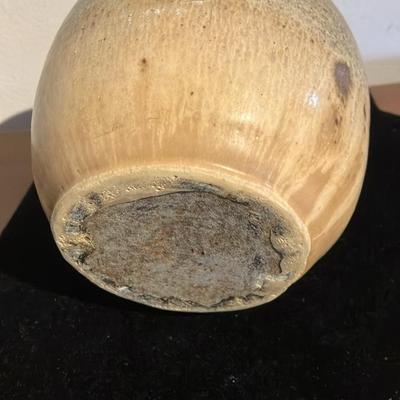 Mid-Century Stoneware Bud Vase - Speckled Oatmeal Glaze, Excellent Condition