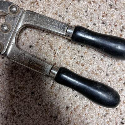 BURDIZZO TOOL USED TO CASTRATE LIVESTOCK & BRAIDED LEATHER WHIP