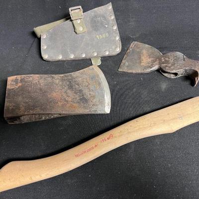 AXE HEADS, HANDLEE AND SHEATH