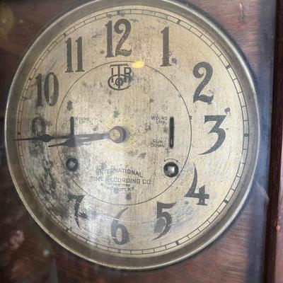 Working Antique International Time Recording Co. Time Clock – ITR IBM – Oak Case