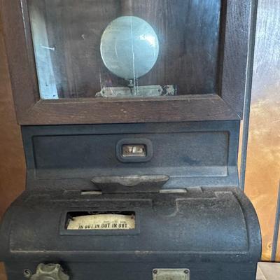 Working Antique International Time Recording Co. Time Clock – ITR IBM – Oak Case