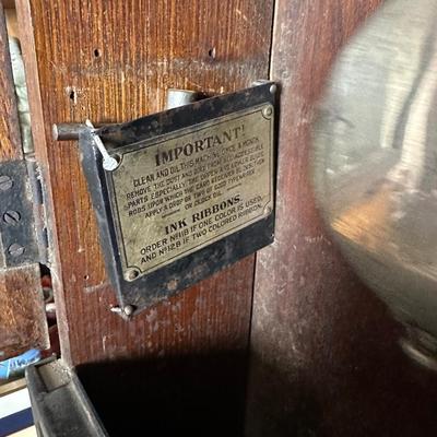 Working Antique International Time Recording Co. Time Clock – ITR IBM – Oak Case