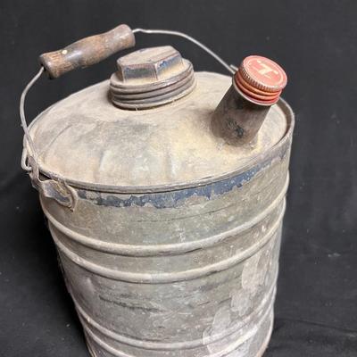 COAL BUCKET, 2 SHOVELS AND AN OLD GAS CAN