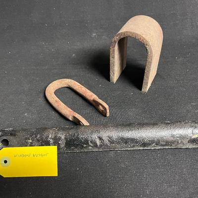 CAST IRON WINDOW WEIGHT AND "U" SHAPED HARDWARE