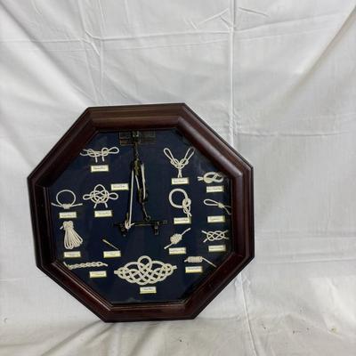 J24-14 Shadow Box of Nautical Knots Octagonal Knotboard, Sailors Knots